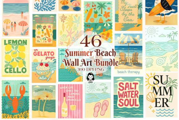 Download Summer Beach Wall Art Sublimation Bundle - Wall art Collection