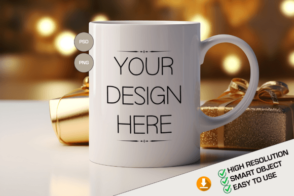 Download Christmas Mug Template, PSD Mug Mockup - Psd mug mockup Collection