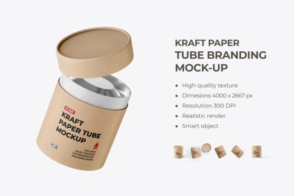 Download Kraft Paper Tube Branding Mockup - Branding mockup Collection