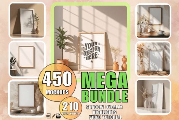 Download Frame Mockup Bundle PSD Wall Art Mockups - Wall art Collection