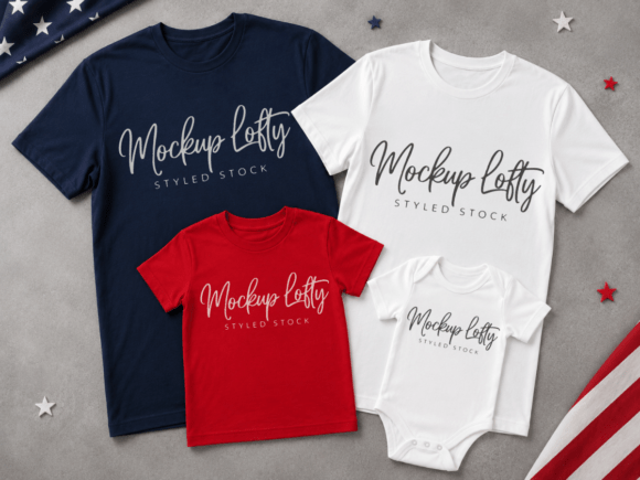 Download Family Group 4th of July Flat Lay Mockup - Flat lay mockup Collection
