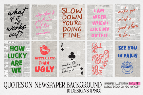 Download Quote on Newspaper Wall Art PNG Bundle - Wall art Collection